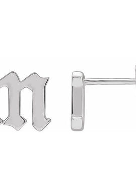14K Yellow Gold .03 CTW Natural Diamond Gothic Initial A Earring