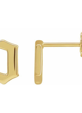 14K Yellow Gold .03 CTW Natural Diamond Gothic Initial A Earring