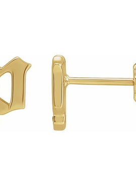14K Yellow Gold .03 CTW Natural Diamond Gothic Initial A Earring