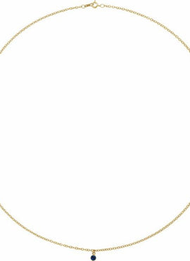 14K Yellow Gold Natural Blue Sapphire 16