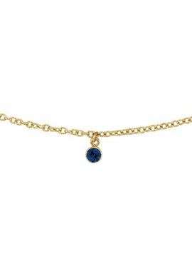 14K Yellow Gold Natural Blue Sapphire 16
