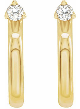 14K Yellow Gold 1/8 CTW Natural Diamond Hoop Earring