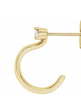 14K Yellow Gold 1/8 CTW Natural Diamond Hoop Earring