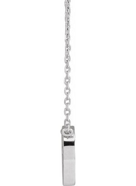 14K White Gold Pierced Cross Hammered Disc 18