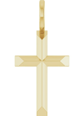 14K White Gold Knife-Edge Cross Charm/Pendant