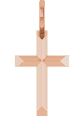 14K White Gold Knife-Edge Cross Charm/Pendant