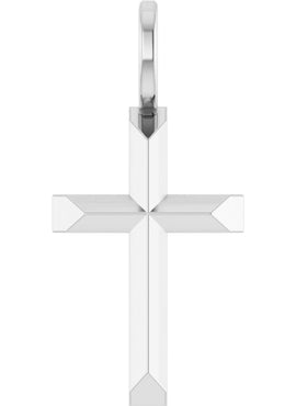14K White Gold Knife-Edge Cross Charm/Pendant