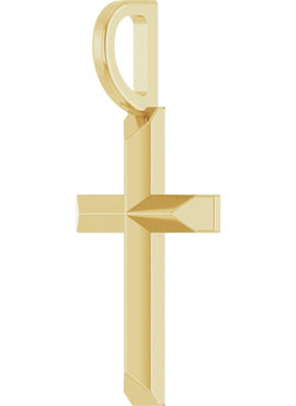14K White Gold Knife-Edge Cross Charm/Pendant