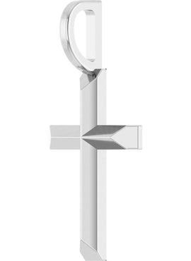 14K White Gold Knife-Edge Cross Charm/Pendant