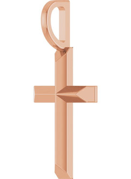 14K White Gold Knife-Edge Cross Charm/Pendant