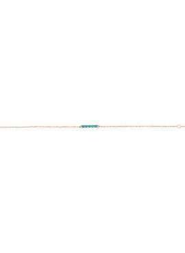 14K Yellow Gold Natural Turquoise Bar 6 1/2-7 1/2