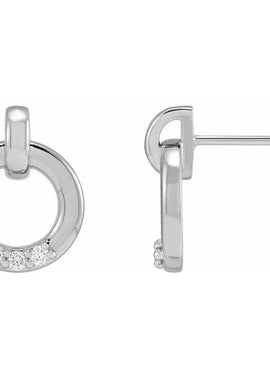14K Yellow Gold .08 CTW Natural Diamond Circle Earrings