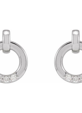 14K Yellow Gold .08 CTW Natural Diamond Circle Earrings