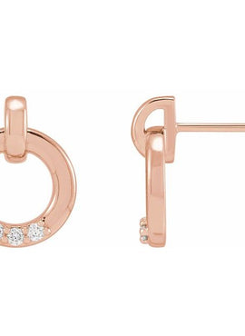 14K Yellow Gold .08 CTW Natural Diamond Circle Earrings