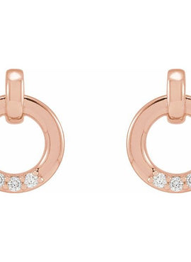 14K Yellow Gold .08 CTW Natural Diamond Circle Earrings
