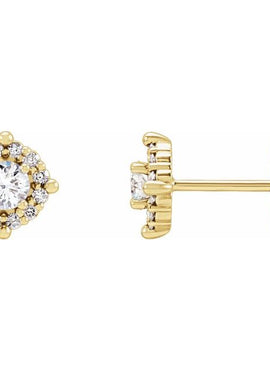 14K Yellow Gold 1/3 CTW Natural Diamond Halo-Style Earrings