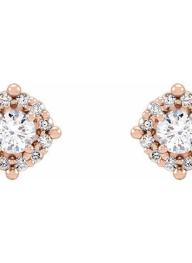 14K Yellow Gold 1/3 CTW Natural Diamond Halo-Style Earrings