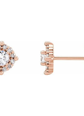 14K Yellow Gold 1/3 CTW Natural Diamond Halo-Style Earrings