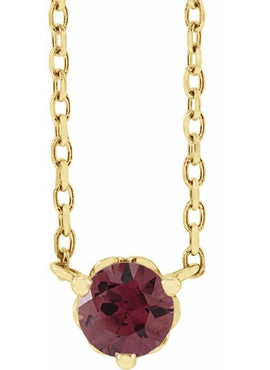 14K Rose Gold Natural Rhodolite Garnet Solitaire 18