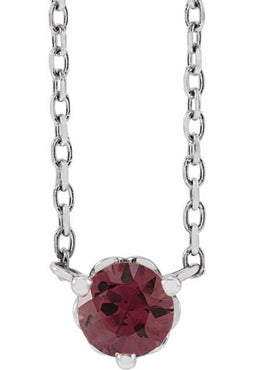 14K Rose Gold Natural Rhodolite Garnet Solitaire 18