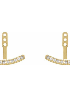 14K Yellow Gold 1/5 CTW Lab-Grown Diamond Curved Bar Earring Jackets