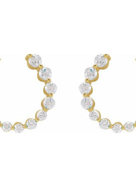 14K Yellow Gold 7/8 CTW Lab-Grown Diamond Front-Back Earrings
