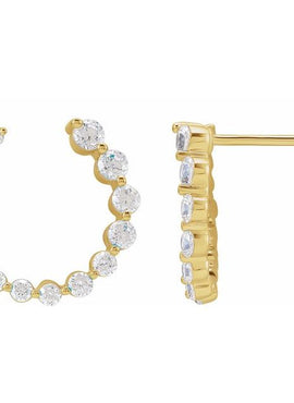 14K Yellow Gold 7/8 CTW Lab-Grown Diamond Front-Back Earrings