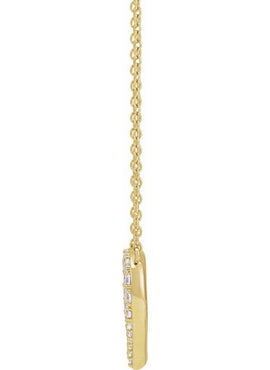 14K Yellow Gold 3/8 CTW Lab-Grown Diamond Heart 16-18