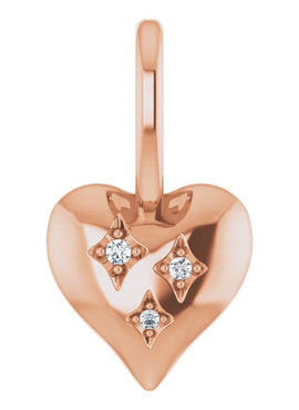 14K Yellow Gold .01 CTW Natural Diamond Heart Charm/Pendant