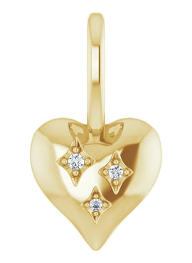 14K Yellow Gold .01 CTW Natural Diamond Heart Charm/Pendant