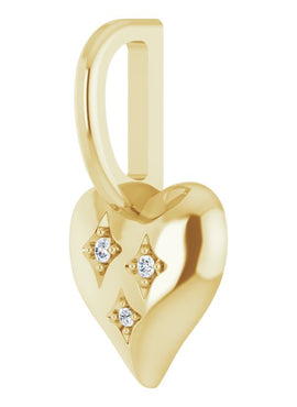 14K Yellow Gold .01 CTW Natural Diamond Heart Charm/Pendant