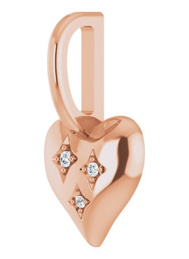 14K Yellow Gold .01 CTW Natural Diamond Heart Charm/Pendant