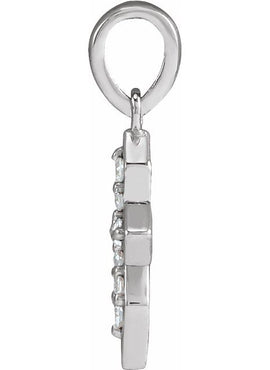 14K Yellow Gold .05 CTW Natural Diamond Petite Cross 16-18