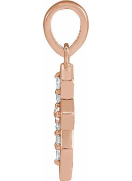 14K Yellow Gold .05 CTW Natural Diamond Petite Cross 16-18