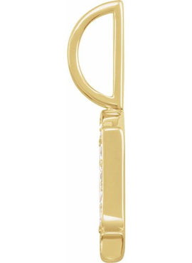 14K Yellow Gold .05 CTW Natural Diamond Gothic Initial A Charm/Pendant