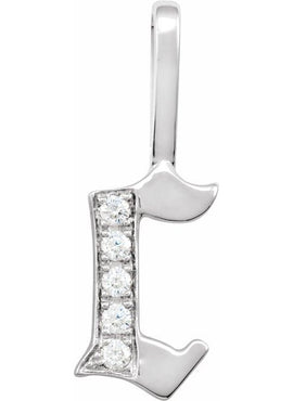 14K Yellow Gold .05 CTW Natural Diamond Gothic Initial A Charm/Pendant