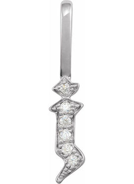 14K Yellow Gold .05 CTW Natural Diamond Gothic Initial A Charm/Pendant