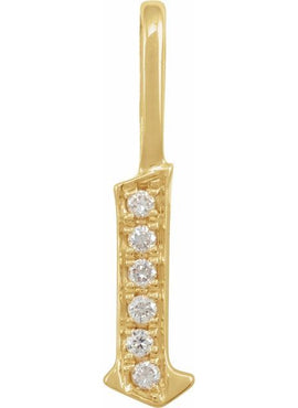 14K Yellow Gold .05 CTW Natural Diamond Gothic Initial A Charm/Pendant