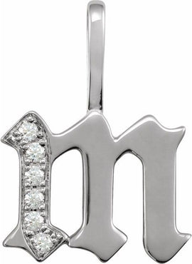 14K Yellow Gold .05 CTW Natural Diamond Gothic Initial A Charm/Pendant
