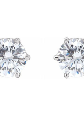 14K Yellow Gold 6.5 mm  Imitation White Cubic Zirconia Stud Earrings