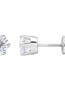 14K Yellow Gold 6.5 mm  Imitation White Cubic Zirconia Stud Earrings