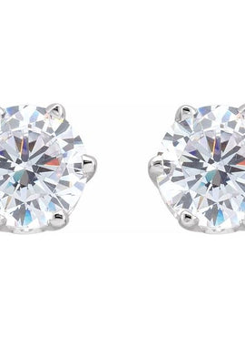 14K Yellow Gold 6.5 mm  Imitation White Cubic Zirconia Stud Earrings