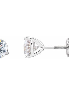 14K White Gold 5.7 mm Imitation White Cubic Zirconia Stud Earrings