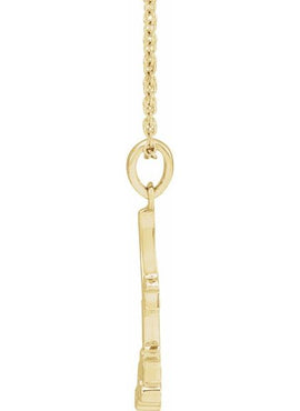 14K White Gold 22.36x6.73 mm Rose Pendant