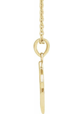 14K White Gold 18.3x9 mm Cross Pendant