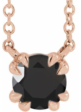 14K Rose Gold Natural Green Sapphire Solitaire 18