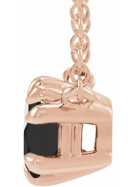 14K Rose Gold Natural Green Sapphire Solitaire 18