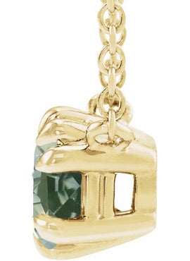 14K Rose Gold Natural Green Sapphire Solitaire 18