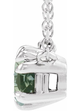 14K Rose Gold Natural Green Sapphire Solitaire 18