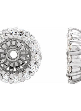 14K White Gold 1/8 CTW Natural Diamond Earring Jackets with 3.6 mm ID